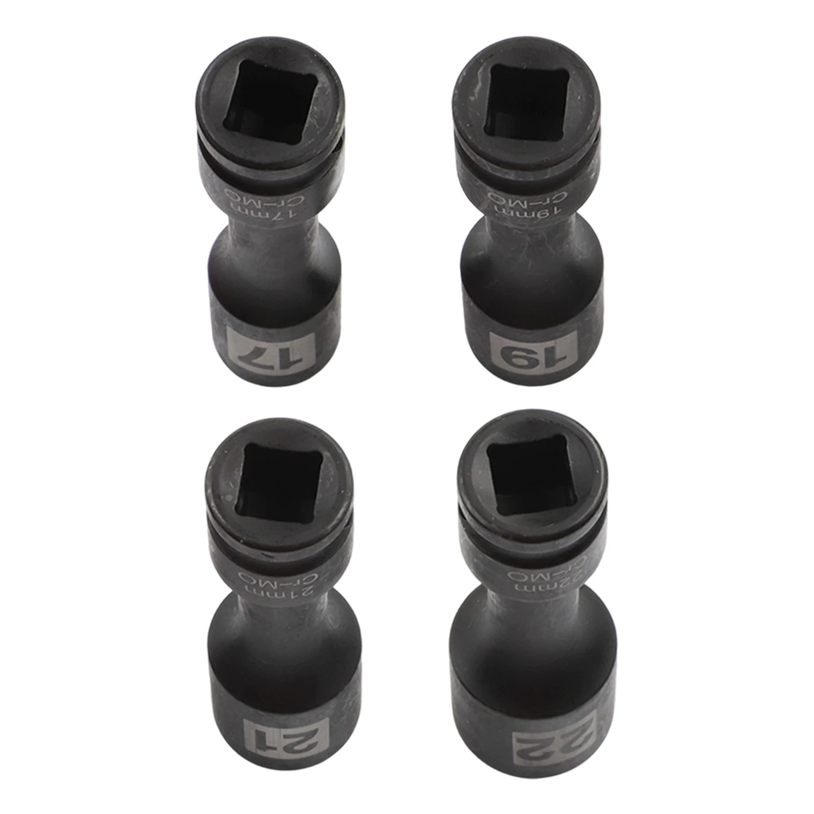 4 Piece For Impact Socket Set 12 Inch For Hex Nut Sleeve with 1/2 Inch Drive Sizes H17 H19 H21 for h22 for Use