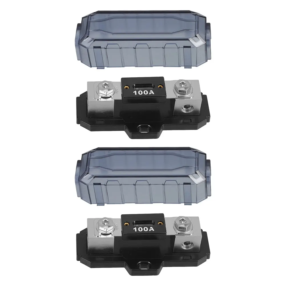 

2pcs Fuse Holder Zinc Alloy Car Audio Power Supply Terminal Distribution Block 100A ANL Fused Protected