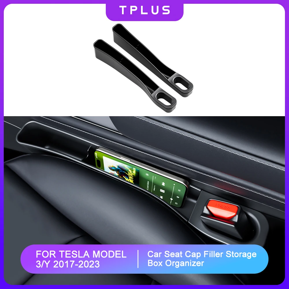 

Car Console Side Seat Gap Filler Storage Box For Tesla Model 3 Y Front Seat Organizer For Cellphone Key Interior Car Accessories