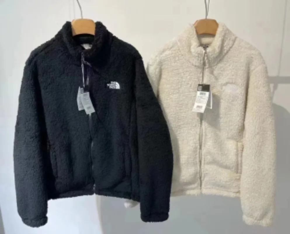 The North Face Compy FW22 Stand Collar Fleece Jacket Solid Black Warm Unisex Autumn Winter Outdoor Coat