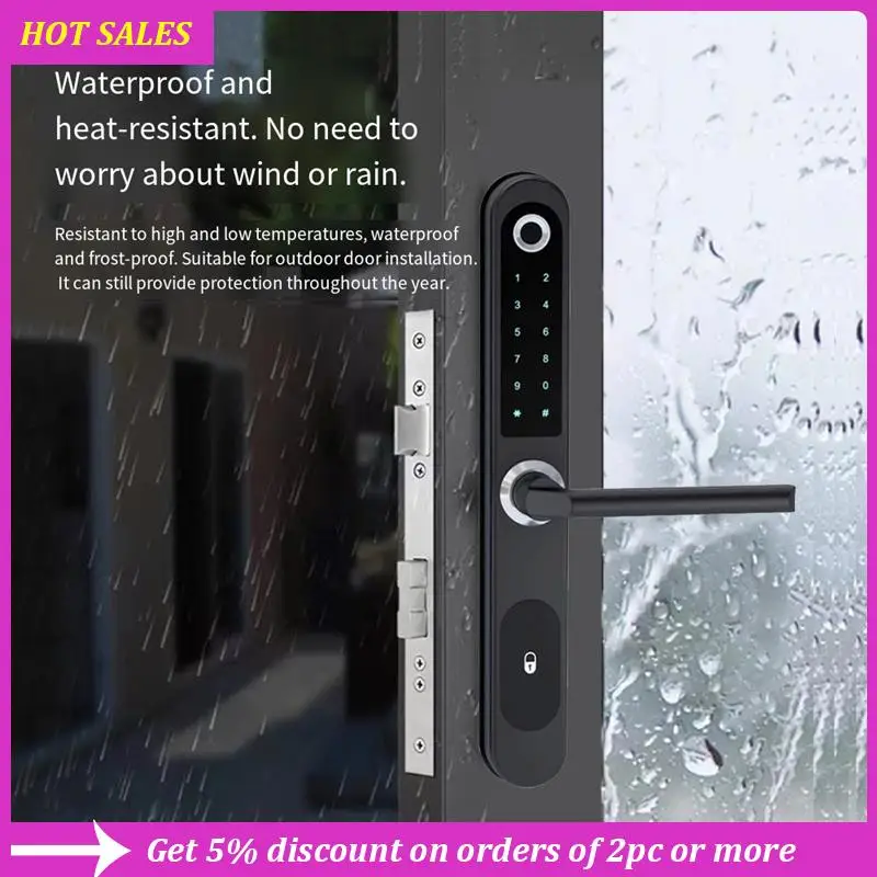 

Tuya Smart Door Lock Fingerprint Biometric Waterproof Digital Electronic Lock APP IC Card Password Aluminum Alloy Lock,Requisite