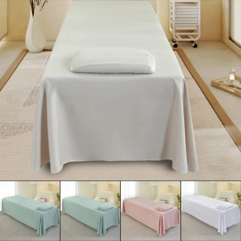 2 Size Bed Skirt for Beauty Salon Massage Table Bed Sheet Skin-Friendly Massage Bed Cover SPA Full Cover Sabnanas with Hole