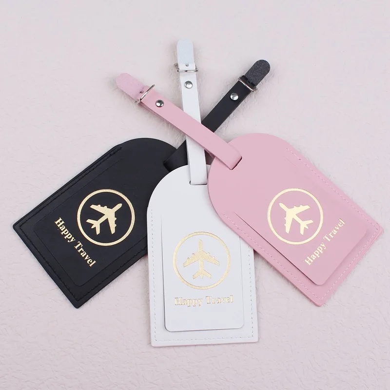 

PU Leather Luggage Tag Women Men Portable Label Suitcase ID Address Holder Letter Baggage Boarding Gift Travel Accessories