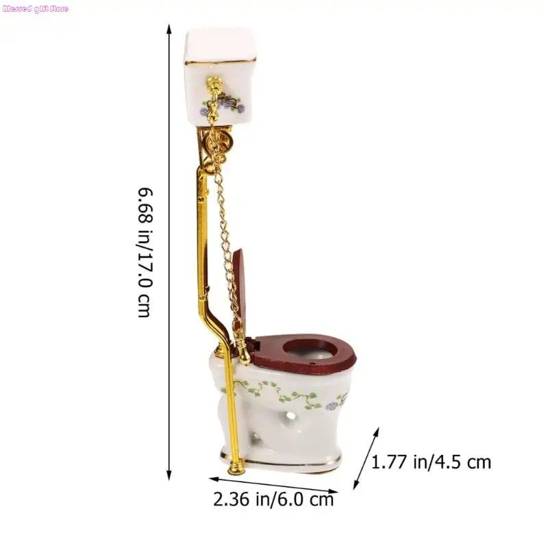 D0JC Miniature Ceramic Evalet Dollhouses Bathroom Accound