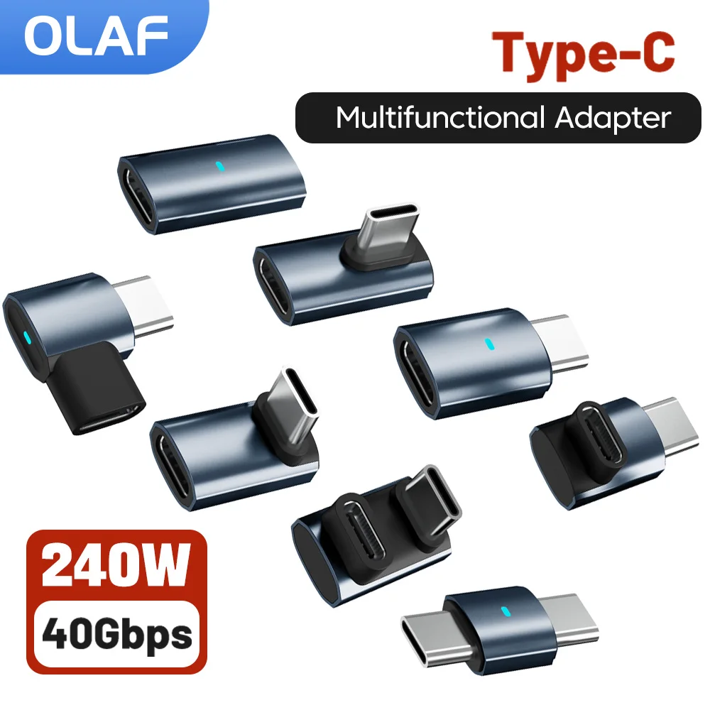 

Многофункциональный адаптер типа C, 240 Вт, 40 Гбит/с, высокоскоростной переходник типа C «папа» на «мама» типа C для iphone 15 16 Samsung