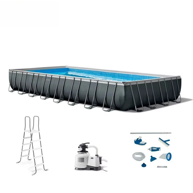 

Intex 26374 9.75m X 4.88m X 1.32m ultra Xtr Rectangular Pool Set Outdoor Family Pool Children's Play Pool Foldable Storage