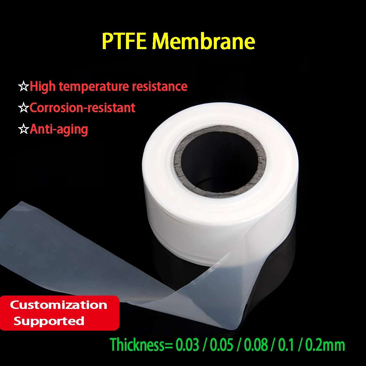 PTFE Oriented Membrane Teflon Film with 0.05/0.08/0.1/0.2mm Thickness for Various Applications
