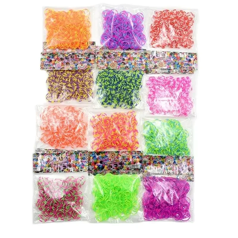 600 Pcs DIY Toys Rubber Loom Bands Set Kid Bracelet Silicone Rubber Bands Elastic Rainbow Weave Loom Bands Toy Children Goods