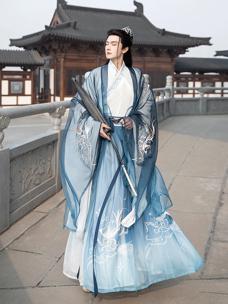 

Hanfu Men's Xiake Ancient Costume Chinese Style Jin Made Waist Length Ru Skirt Wei Jin Style 2023 Spring And Autumn Season New