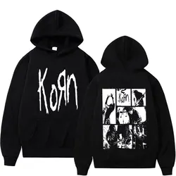 Alternative Nu Metal Rock Band Korn Double Sided Graphic Hoodie Men Gothic Vintage Pullover Tracksuit Male Fleece Cotton Hoodies