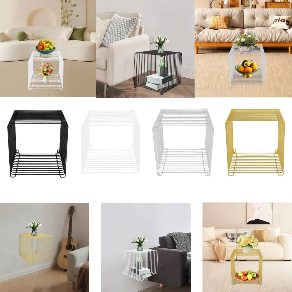 

Журнальный столик для дивана, гостиной, прикроватный квадратный торцевой столик 35x35x35 см, белый/черный/серебристый/золотой приставной столик с геометрическим рисунком в стиле ретро