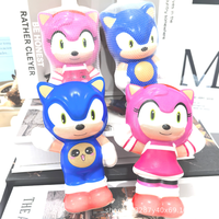 Random Styles Anime Sonic Decompression The Hedgehog Action Figures Soft Extrusion Slow Rebound Model Doll Toys Children Gifts