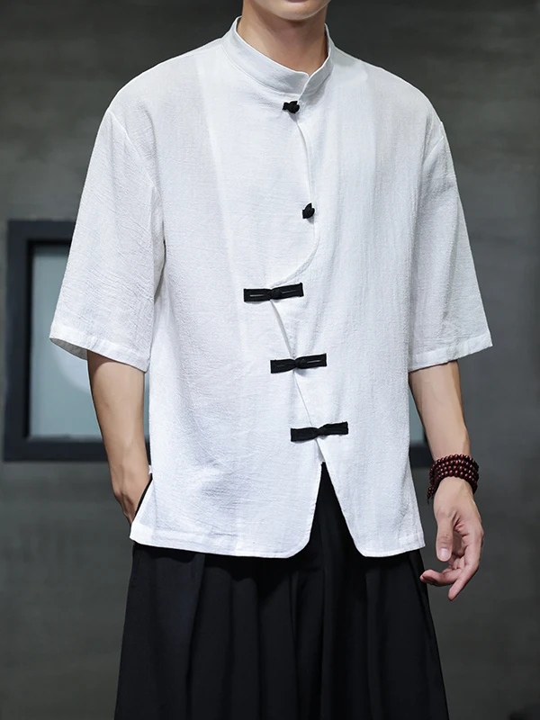 

Мужская летняя дышащая униформа шеф-повара премиум-класса для китайских ресторанов (белая)