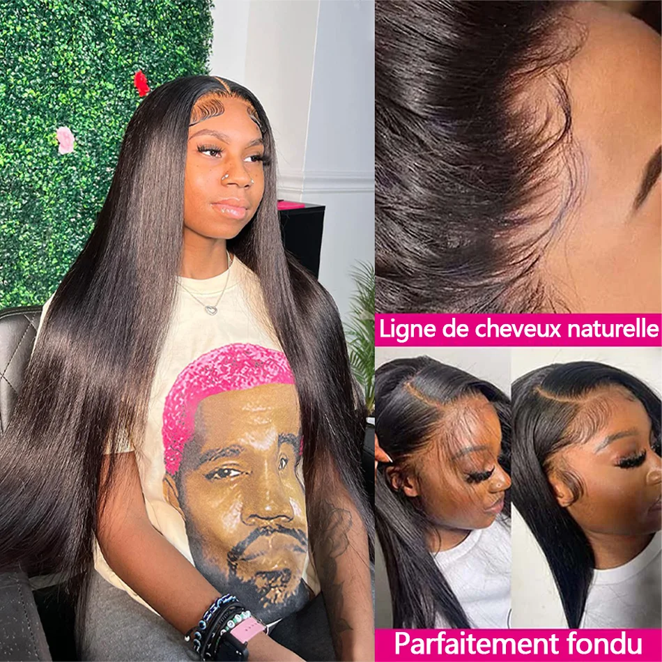 ≥98% Human Hair Bone Straight Lace Front Wig 13x6 HD Lace Glueless Wear and Go Pre Plucked Baby Hair Ship US 3-5 Days For Women