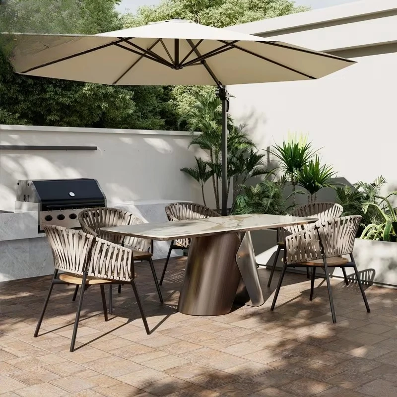 xx-Sun-proof Outdoor Rattan Chair Table Combination for Courtyard Garden Terrace Villa Balcony Leisure for Outdoor Usage^