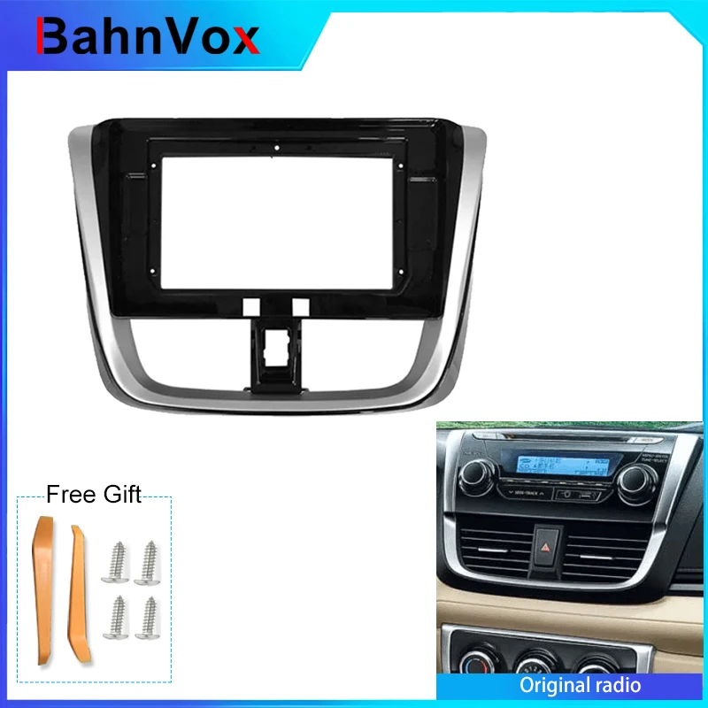 10 inch Android Car Radio frame for  Toyota Yaris Vios 2014-2018 +2din Stereo GPS Fascia bezel Panel Adapter wire harness