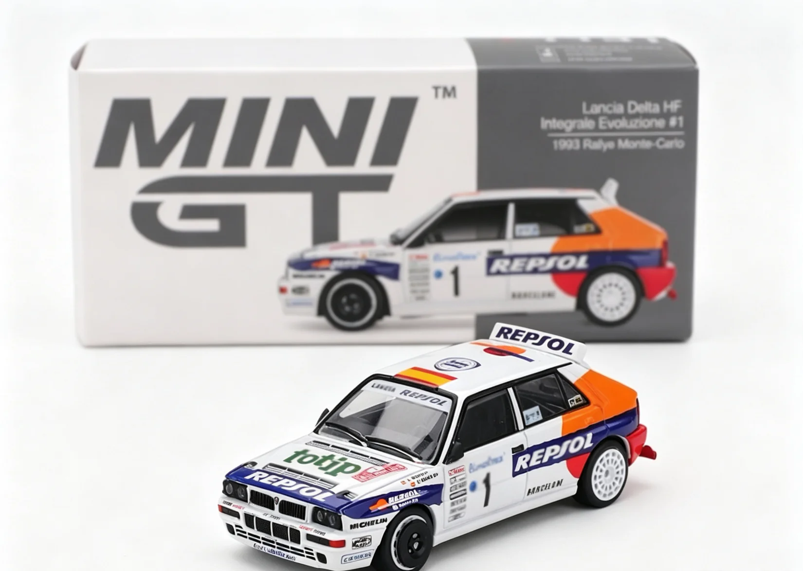 Mini GT 1/64 Lancia Delta HF Integrale Evoluzione #1 Rallye Monte-Carlo #1131 Diecast Model Car Collection Limited Edition Alloy