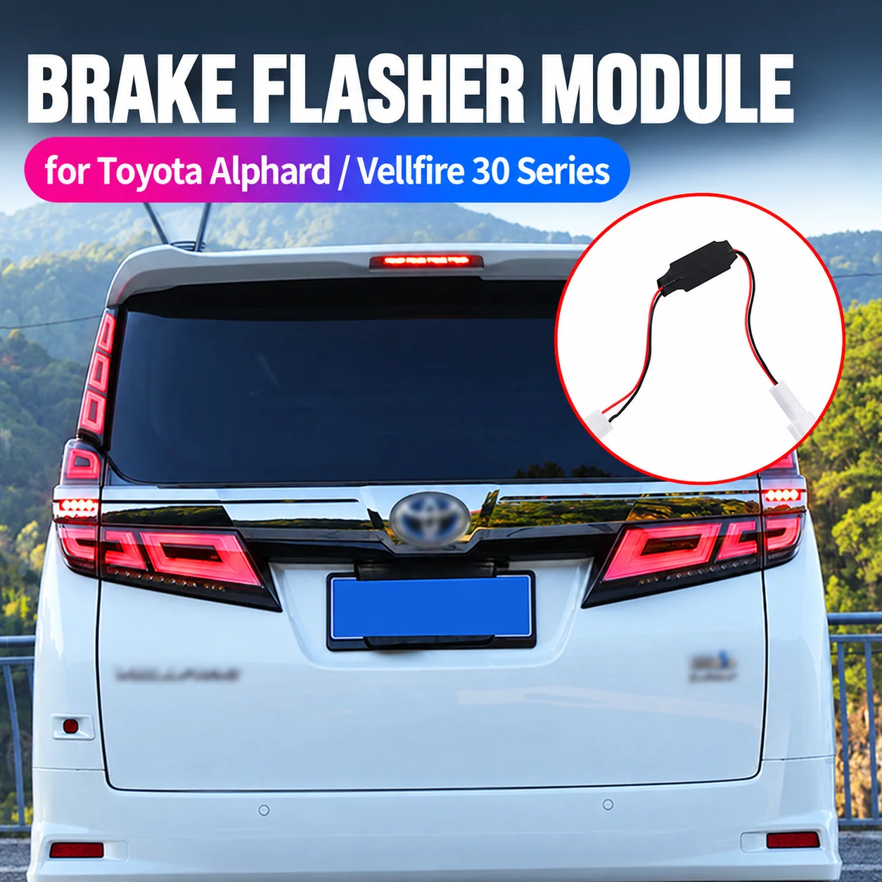 Brake Light Flasher Module for Toyota Alphard Vellfire 30 Series High Mount Stop Lamp Controller Electrical Lighting Accessory
