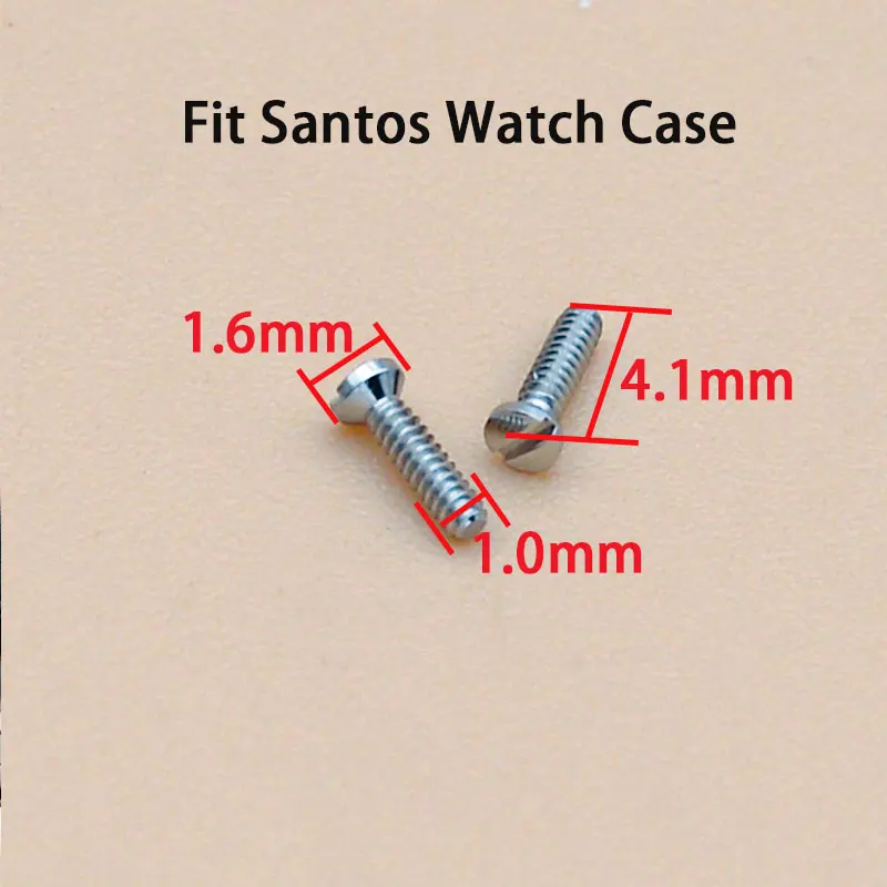 2PCS/5PCS Watch Stainless Steel Screw Fit SANTOS DE CARTIER Watch Case Back Accessories Repair Parts Aftermarket Replacements