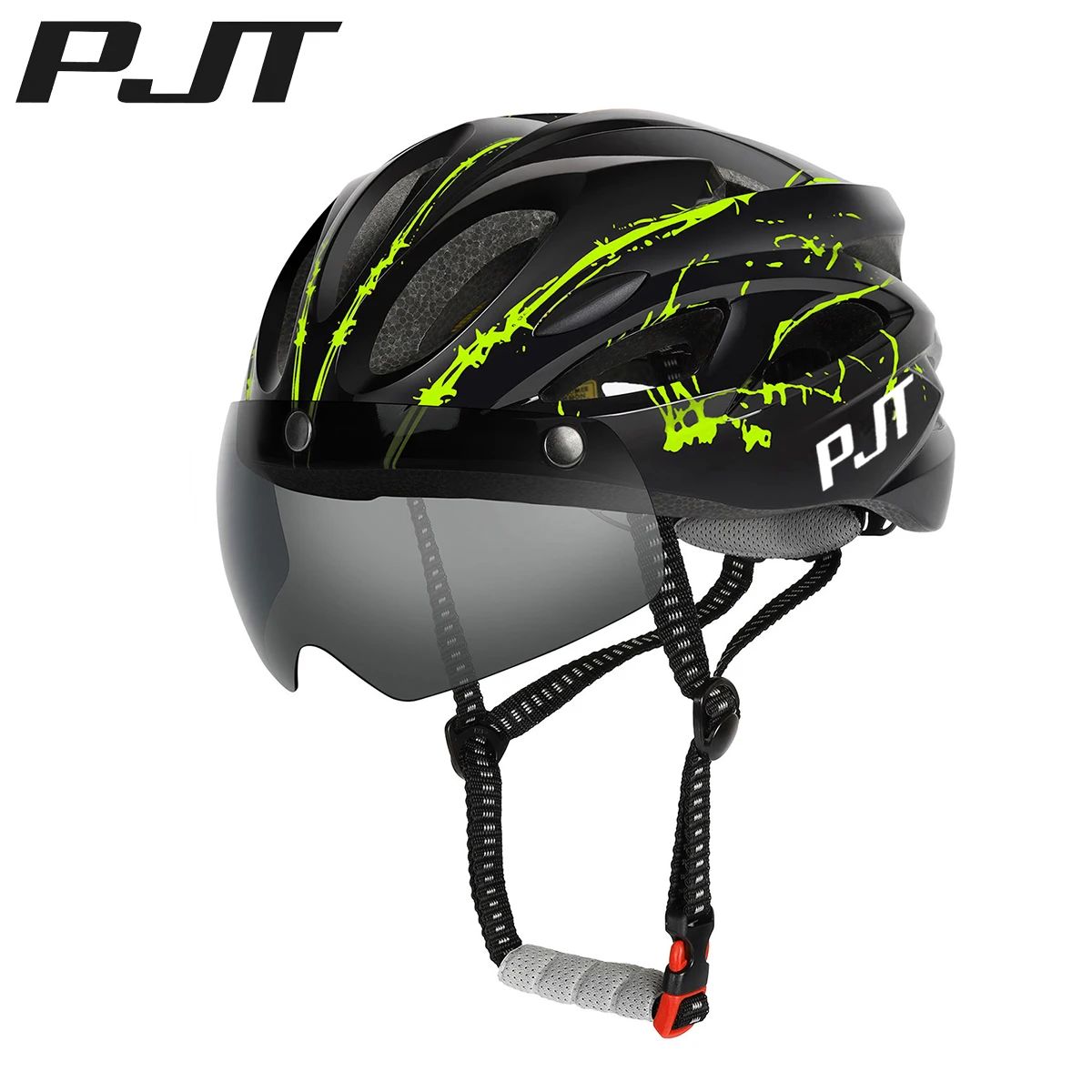 AliExpress PJT Adult Cycling Helmets Road Mtb Bike Bicycle Helmet Removable Magnetic Windproof Sunglasses Bicycle Helmet Reflective Tape