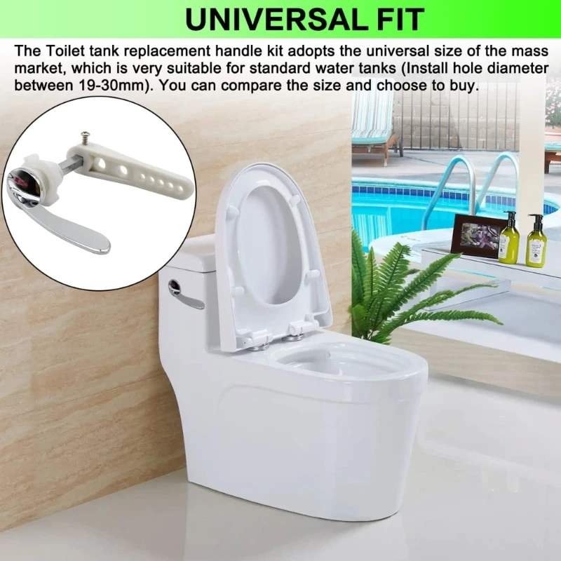Replacement Flush Handle Cistern Durable Plastic Metal Toilet-Tank Handle