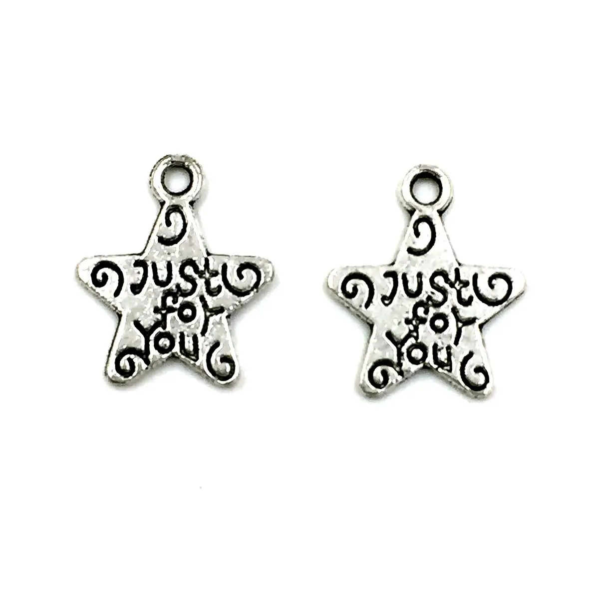 300PCS Mini Silver Tone Star Pentacle