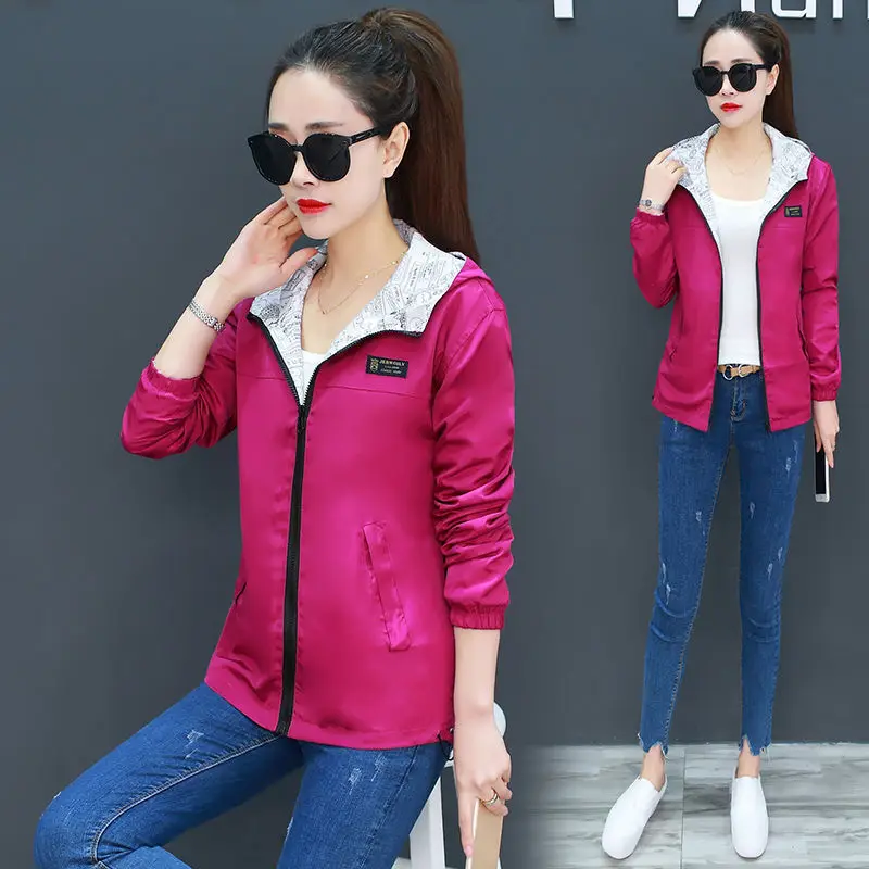 

3XL Autumn New Women Double-Side Jackets Short Coat Oversize Female Outwear Clothing Fashion Basic Lady Windbreak