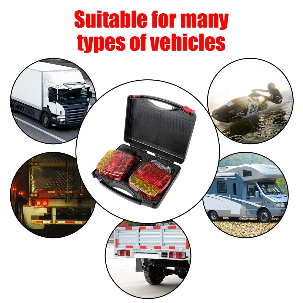 Magnetic Wireless LED Trailer Rear Taillight Signal Warning Brake Lamp Truck Tail Light For Caravan RV Camper Lorry Truck