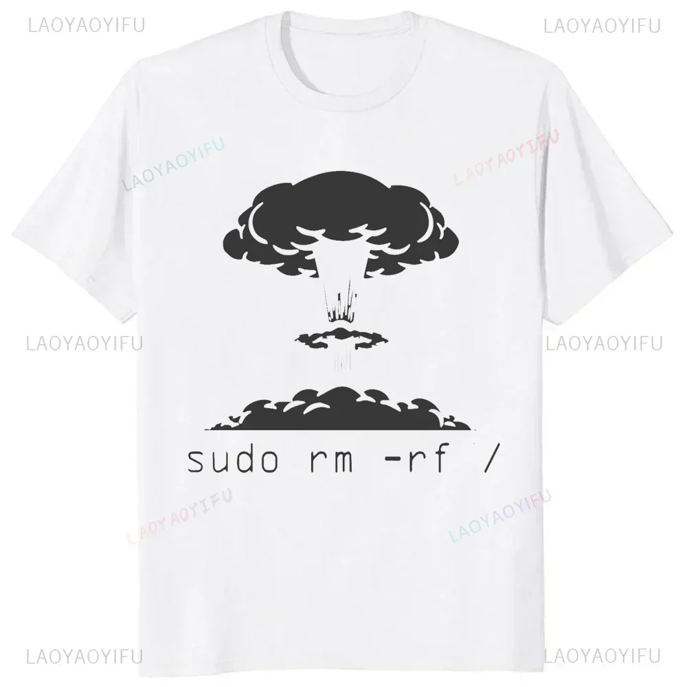 

Sudo Nuclear Explosion Graphic Tee Programmer Developer Cotton Short Sleeve T-Shirt Men