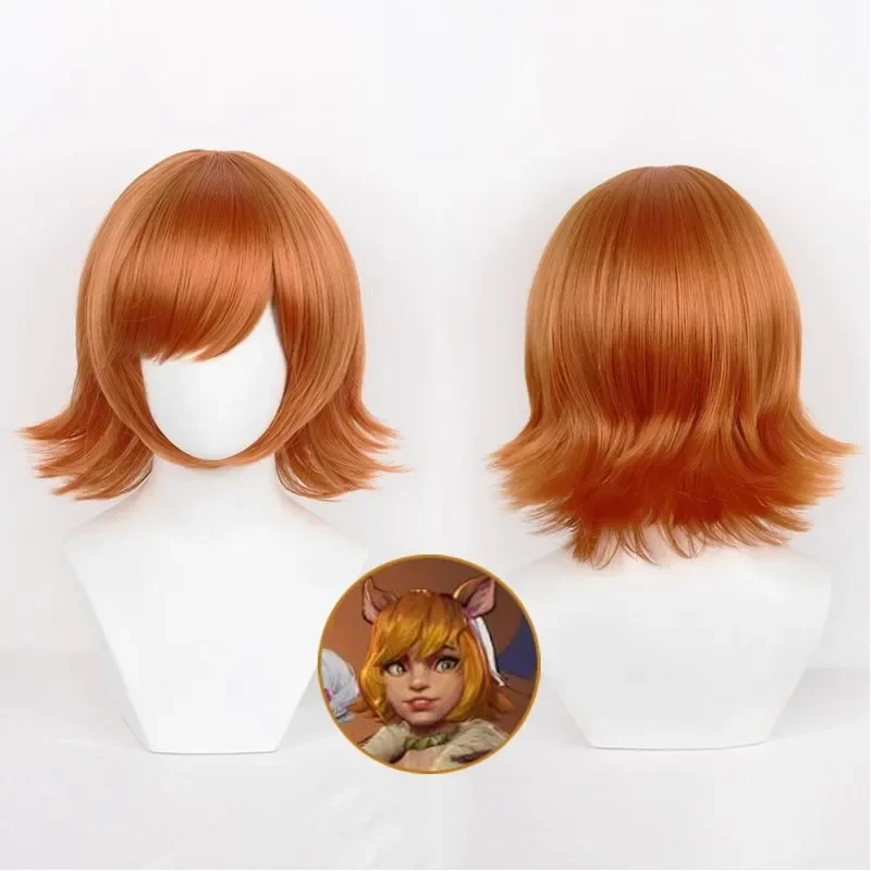 

Squirrel Girl Cosplay Wigs Halloween Costume Accessories Anime Convention Wig Orange Synthetic Short Hair Game Character Props