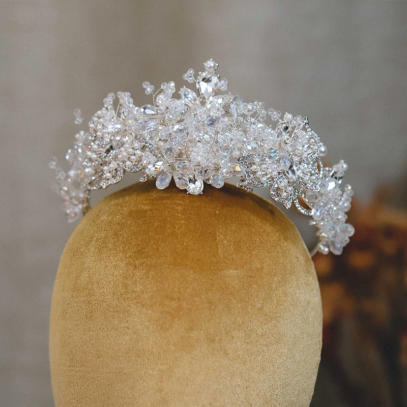 cc coroas de casamento para as mulheres headpiece de noivado joias de noivado 100 contas de cristal diadema tiaras presente an048 01