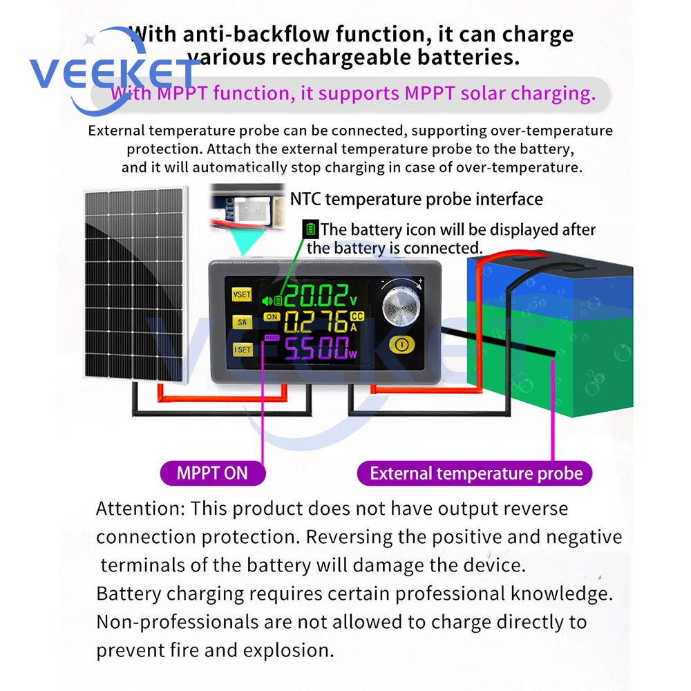 SK60 SK120 Numerical Control Lift Voltage DC Adjustable Voltage Regulator CV Power Supply Constant Current Solar Charging Module