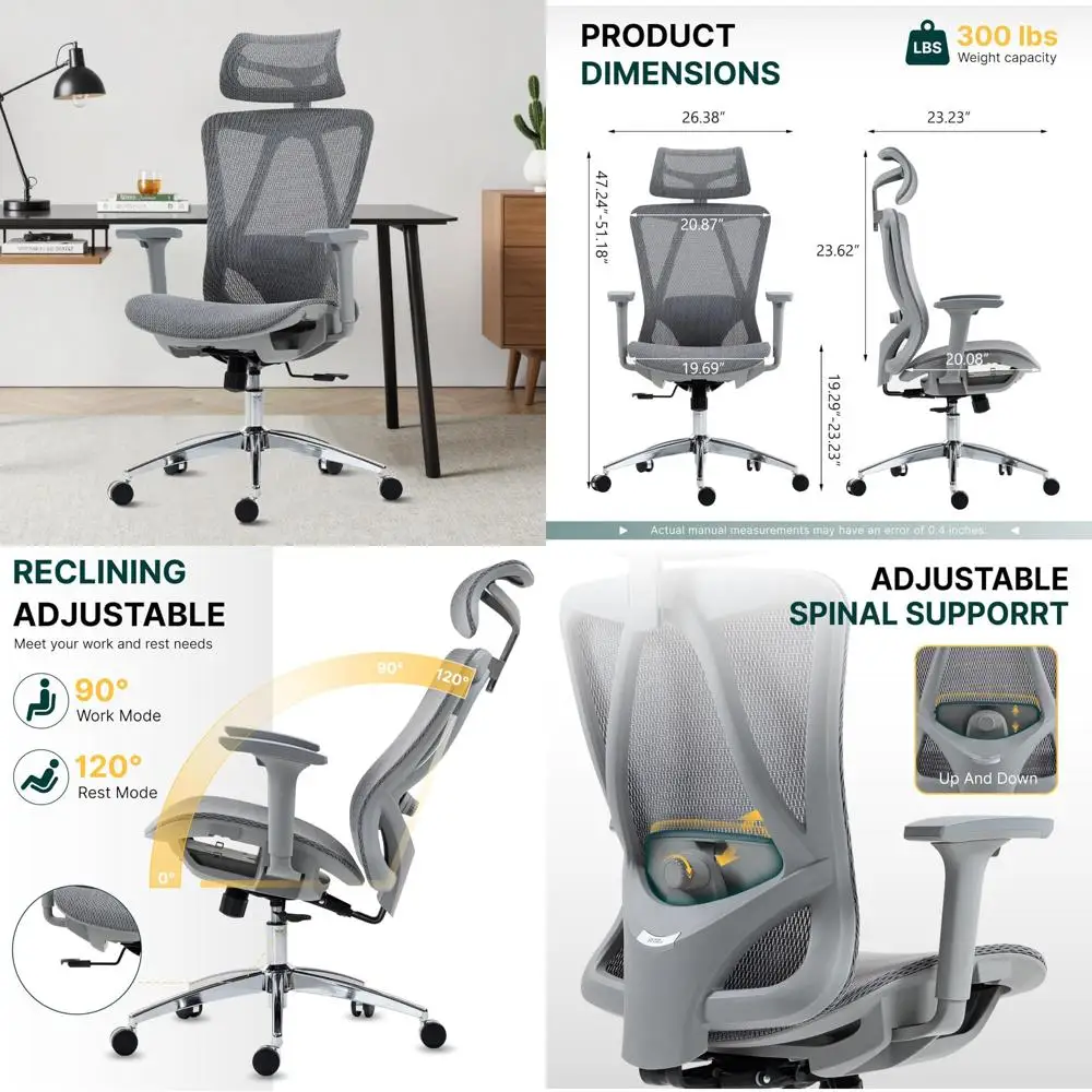 

Эргономичное игровое кресло с высокой спинкой, поясничной поддержкой и регулируемыми функциями для удобного использования в домашнем офисе