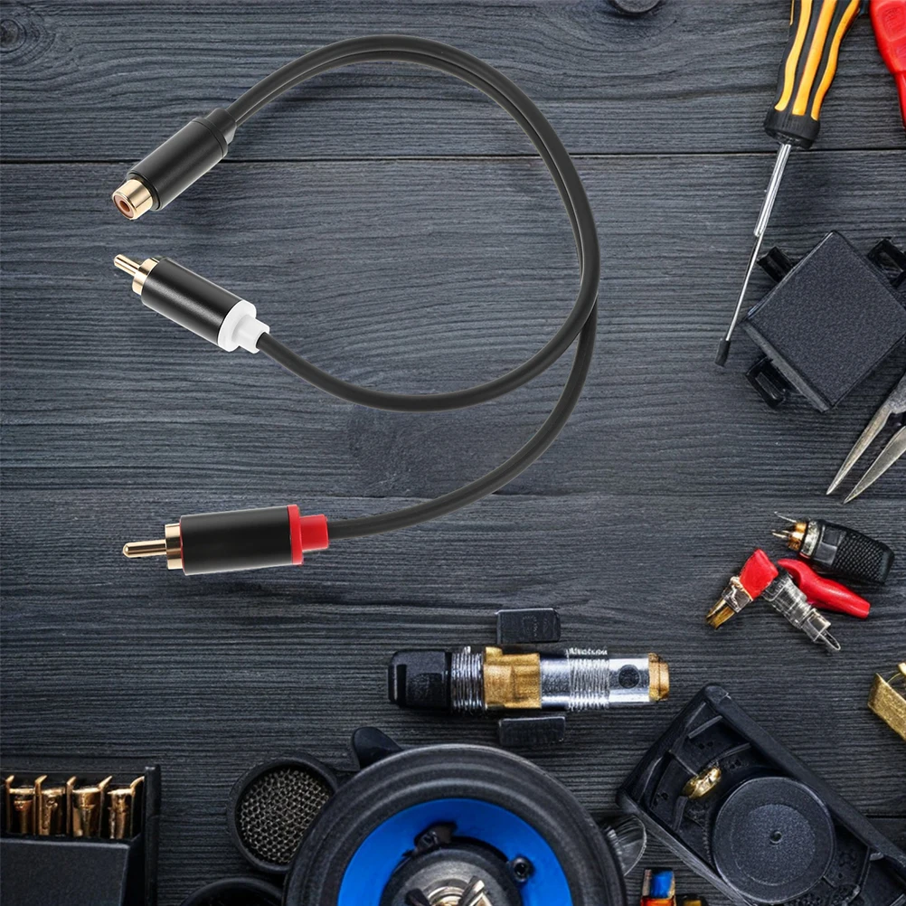 

2pcs Car Audio Modification Line Gold Plated Female To Dual Male Splitter Cable Compact Durable Y Shaped Extension For Car