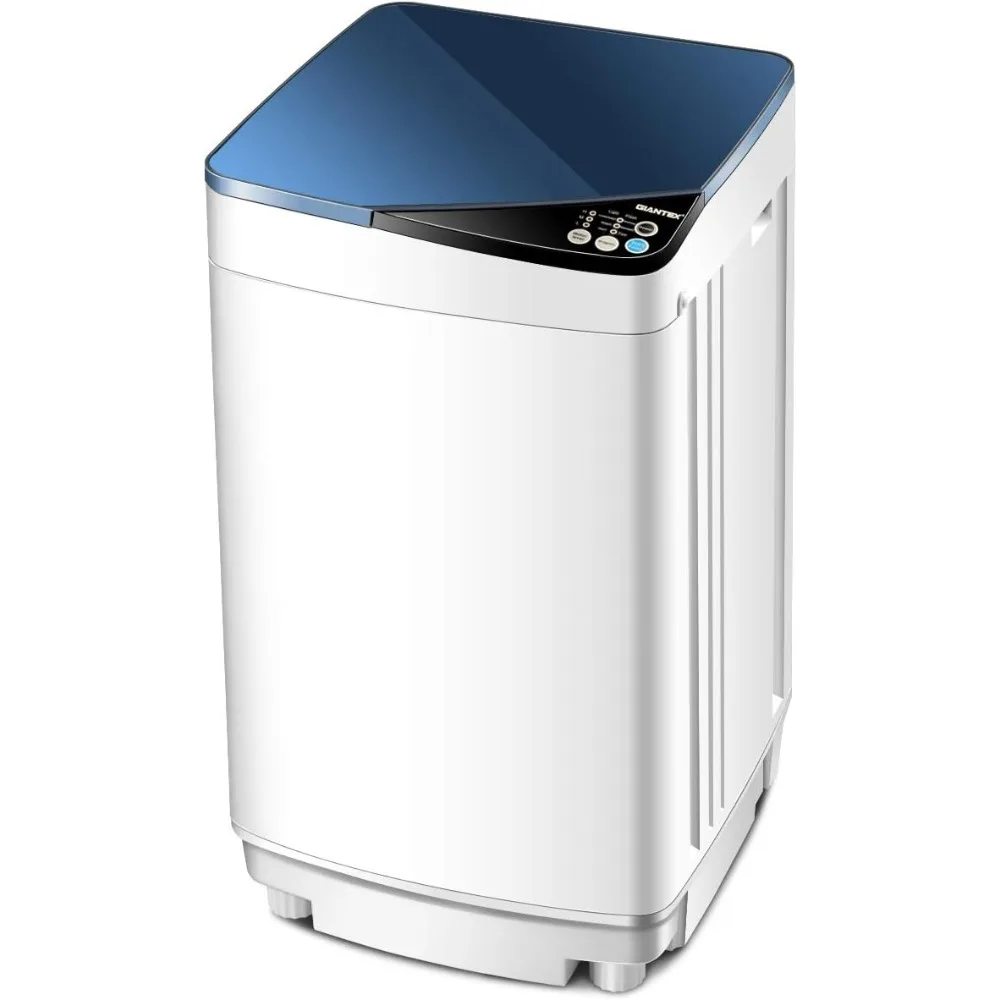 Full-Automatic Portable Washer and Spin Dryer 7.7 lbs Capacity  Washer with Built-in Barrel Light Drain Pump and Long Hose