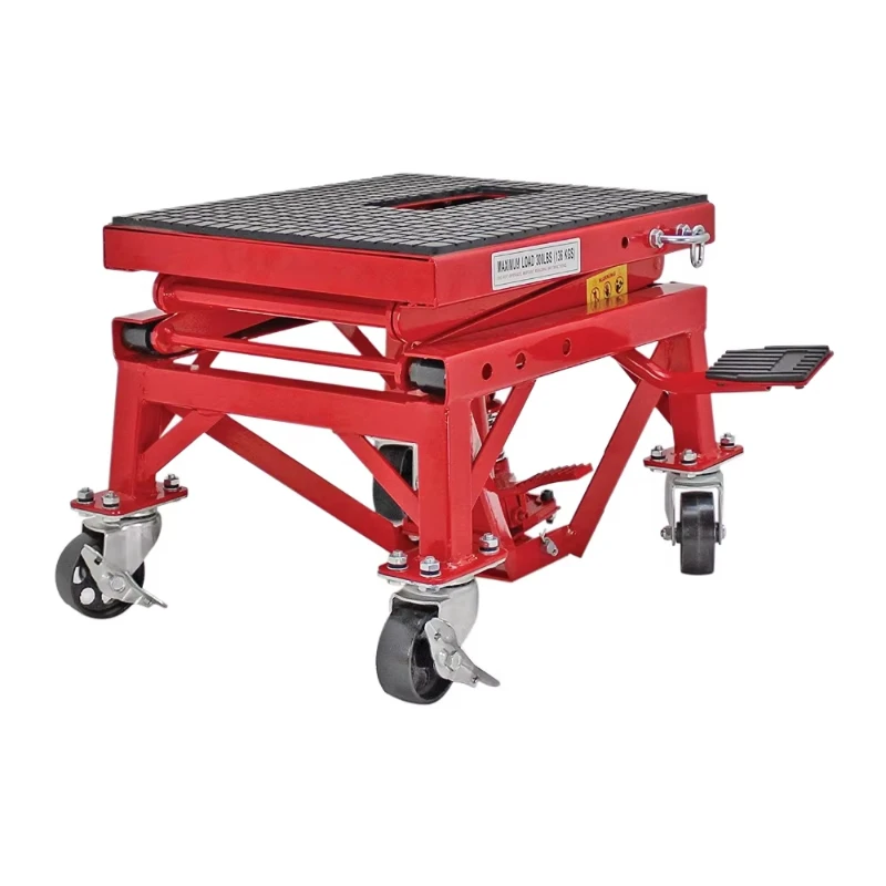 High Quality Hydraulic Motorcycle Lift Stand with Wheels for Efficient Motorcycle Repair