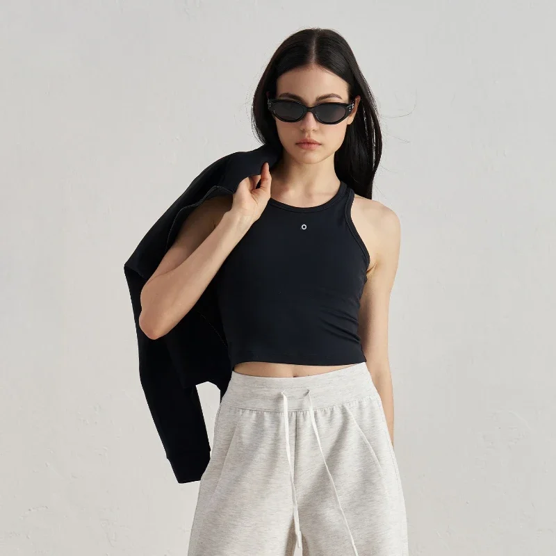 

Жилет для фитнеса и йоги без рукавов, черные женские майки, укороченные топы для пилатеса, белые тонкие спортивные повседневные хлопковые майки для гольфа и тенниса