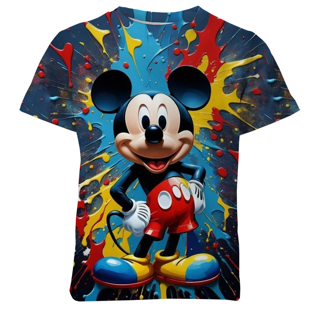 Summer Children Mickey Mouse T-Shirts Girls 3D Cartoon printing T Shirts Boys Disney Series Kids Fashion Leisure Tops Clothing