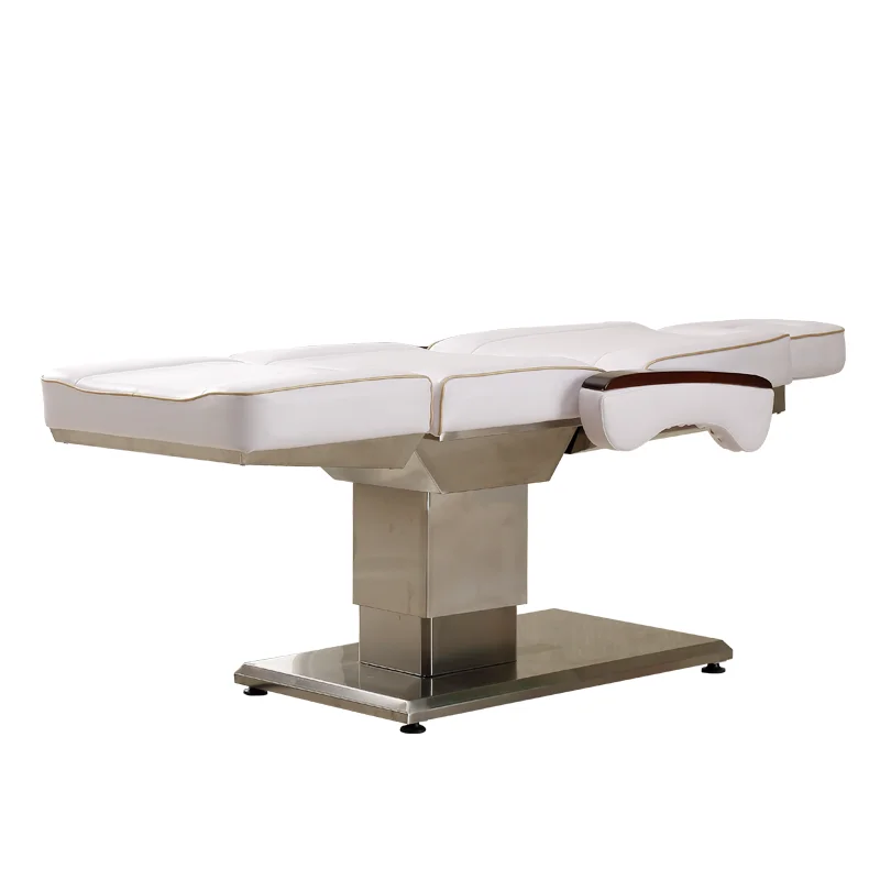 White Stainless Steel Metal Base 3 Motor Electric Lifting Beauty Massage Bed Can Be Customized Color LOGO view 3