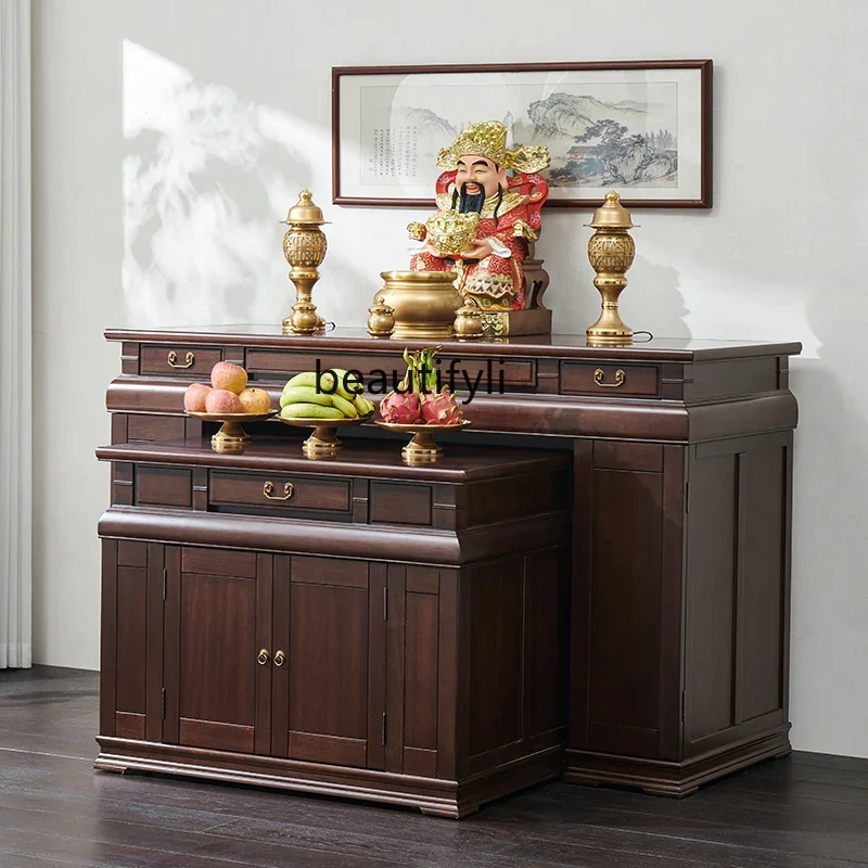 

xz1Solid wood farmers' household Zhongtang incense case Buddhist shrine offering table Shentai Buddhist shrine offering table