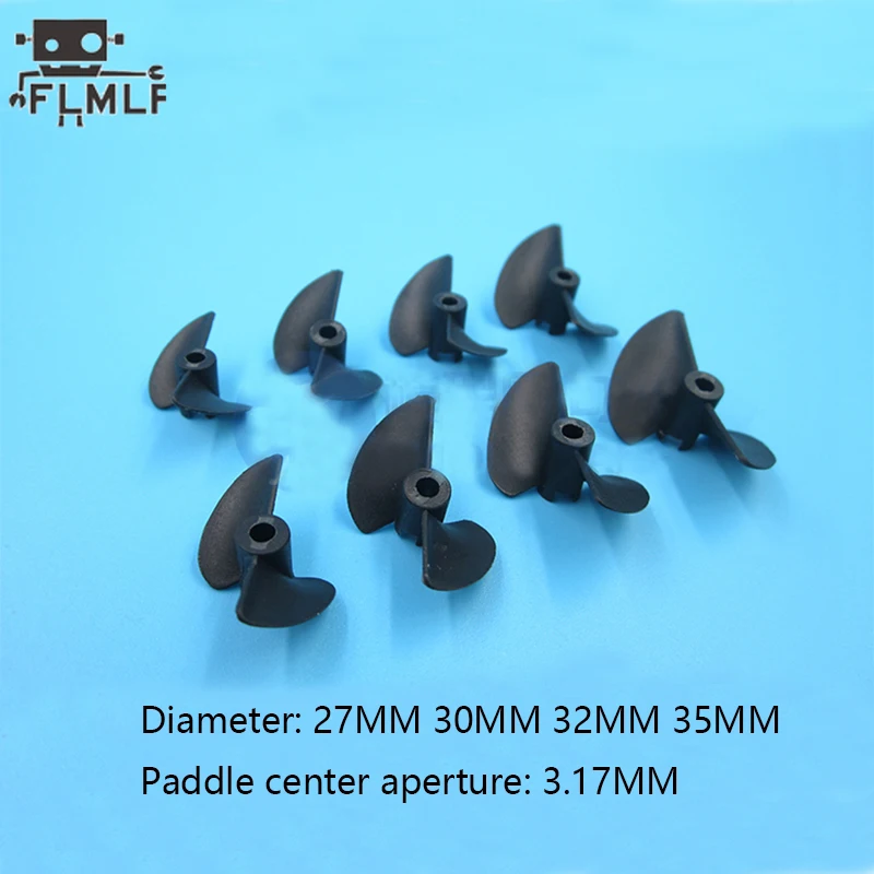 Pagaie en nylon à hélice à deux lames pour bateau RC marin, accessoire de pas de 3.17mm et 4mm, P40 x D27, 30mm, 32mm, 35mm, 38mm, 40mm, 45mm, 47mm, Propless, DIY