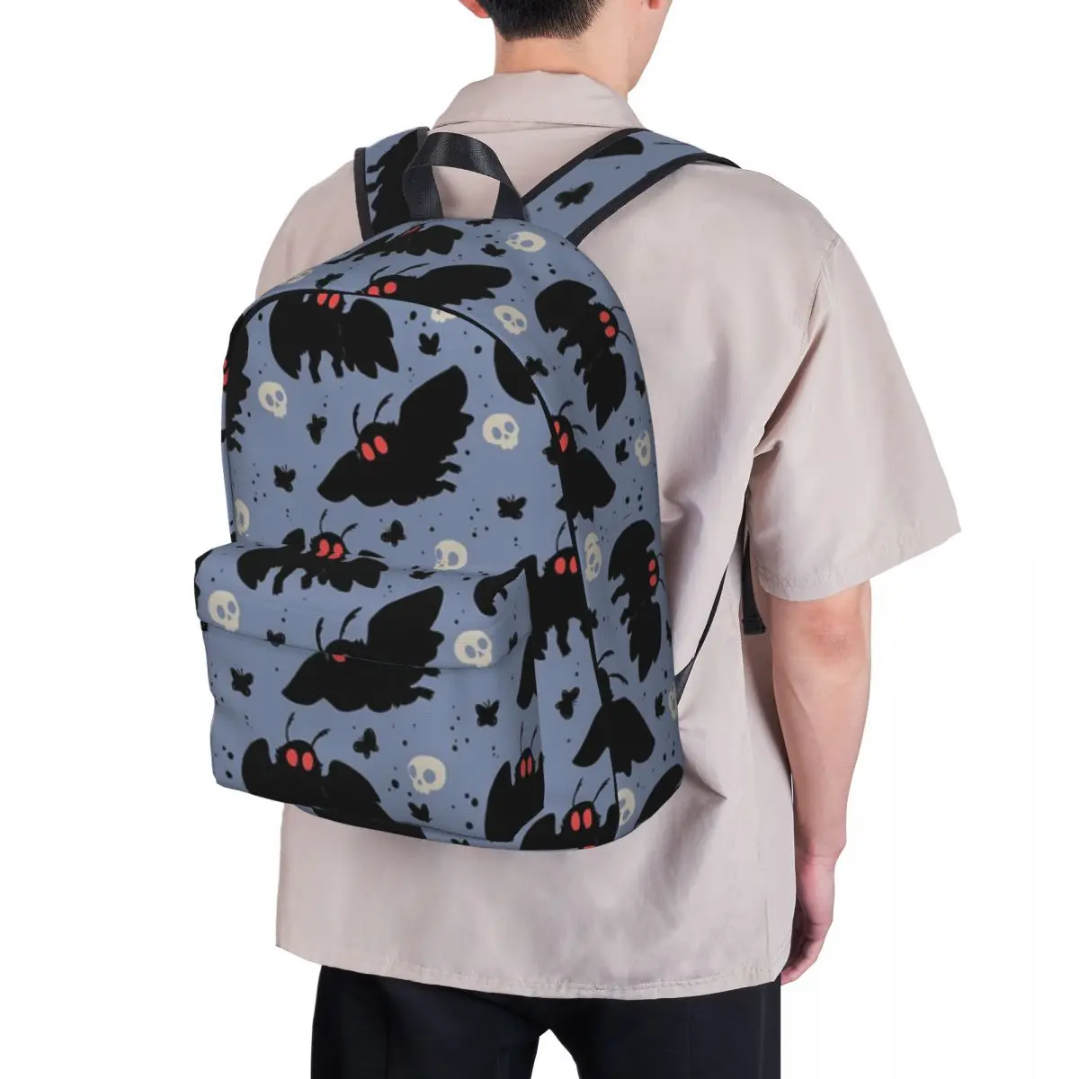 Mothman-mochilas azules de luz diurna, bolsa de libros de gran capacidad para estudiantes, bolso de hombro para computadora portátil, mochila de viaje, mochila escolar