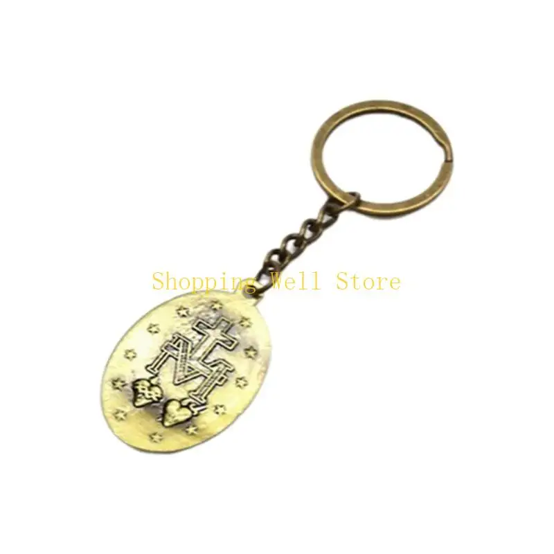 KX4B Virginmary Keychains rings for access bag 펜던트 키 체인 보석 팬 선물