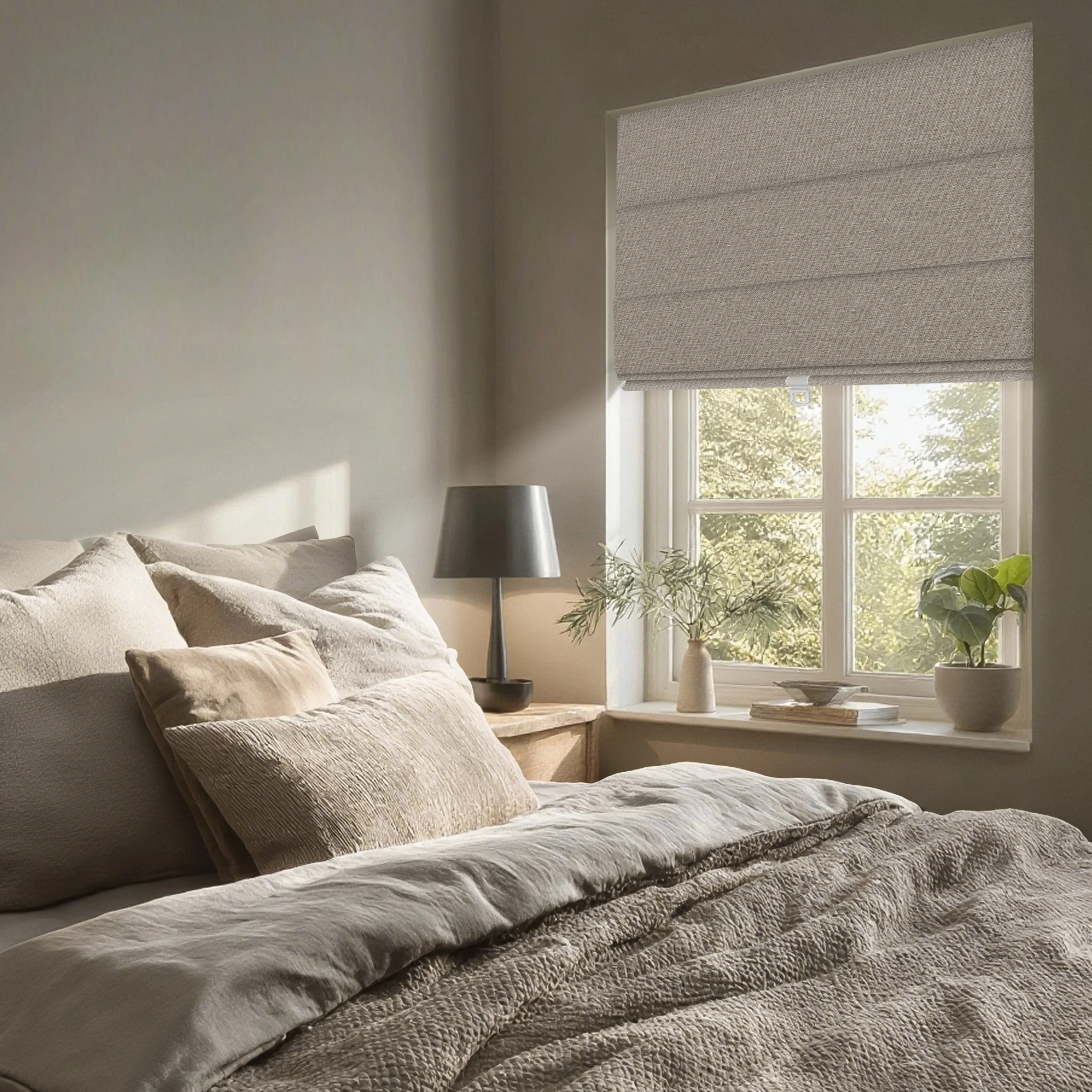 Best Quality Cordless Blackout Roman Blinds for Windows Easy Installation Built-In  Modern Design Roman Shades for Office