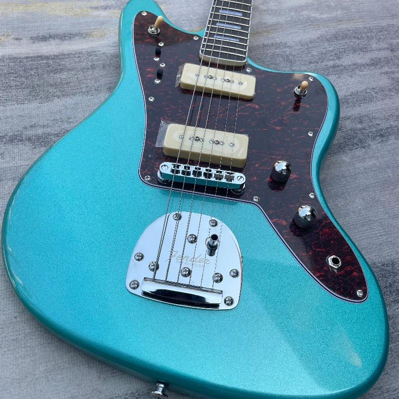 Gloss Green JG Electric Guitar Dual Humbucker Pickups Tortoise Shell Pickguard Offset Body Indie Rock Guitar Free Shipping