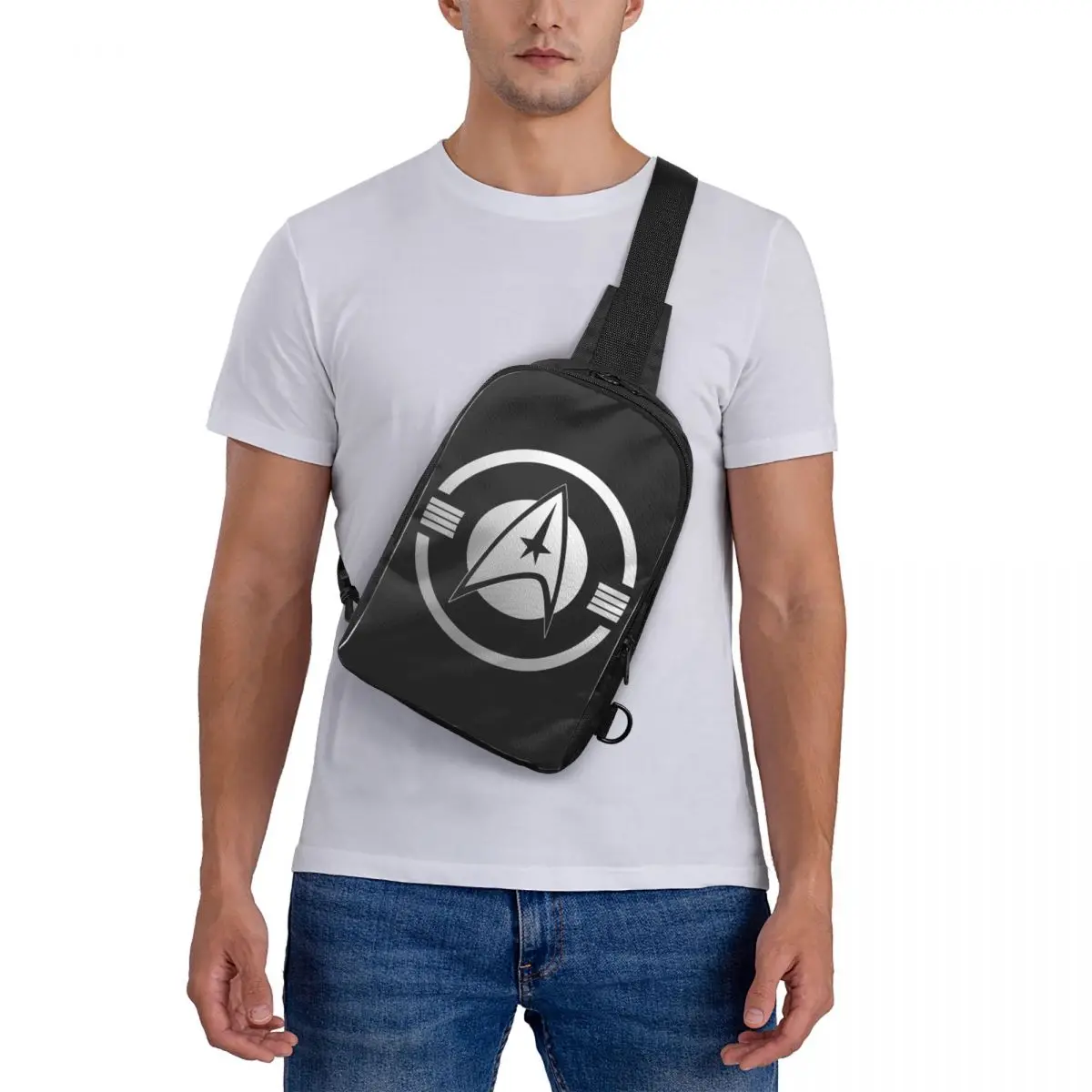 

Star Treks Science Fiction TV Series Chest Bag Crossbody Backpack Sling Shoulder Bag For Men Traveling Hiking Daypack