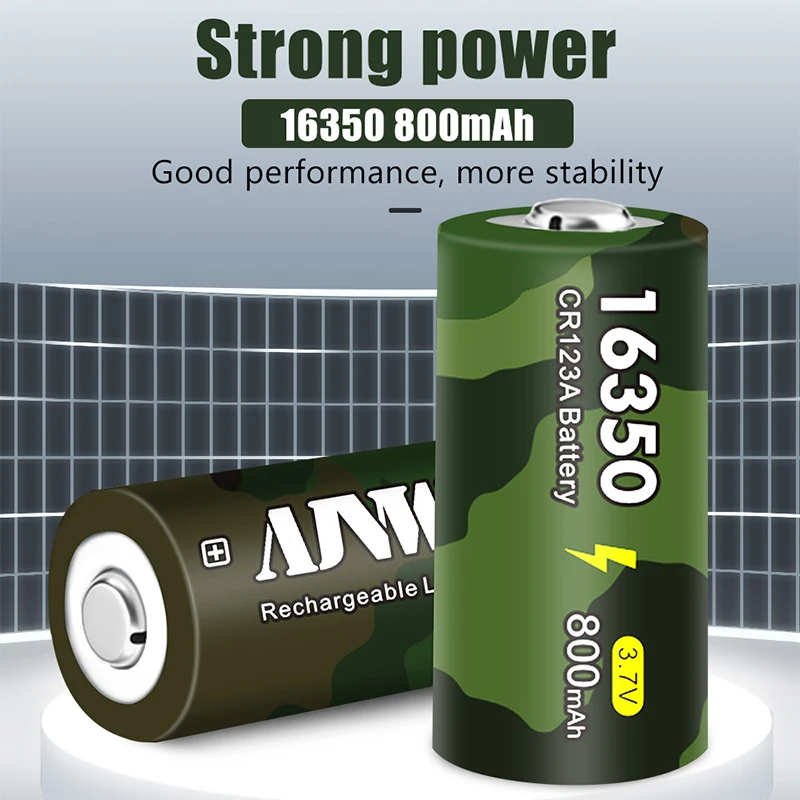 16340 Pin 16350 800MAh 3.7V Li-ion Sạc CR123A ﻿Rcr 123 ICR Cho Arlo Camera An Ninh L70 LED đèn Pin