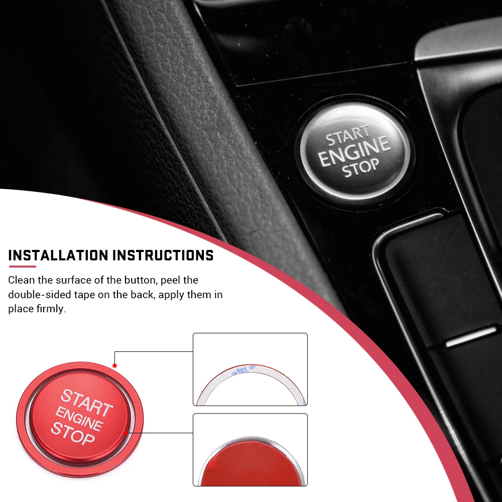 Car Engine Start Stop Button Ring Ignition Cover Trim For VW MK7 VII GTI R Jetta CC Arteon Passat B8 Touareg T-roc