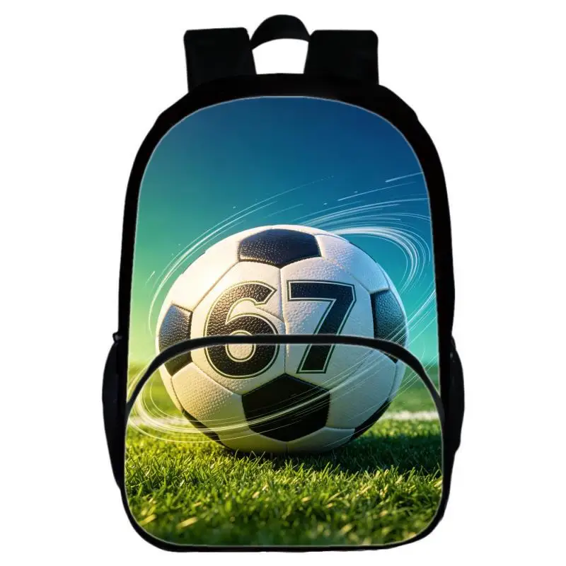 Six Seven67 Terrier Football Round Front Bag New Large Capacity Fashion Backpack Children's Backpack Kindergarten Backpack