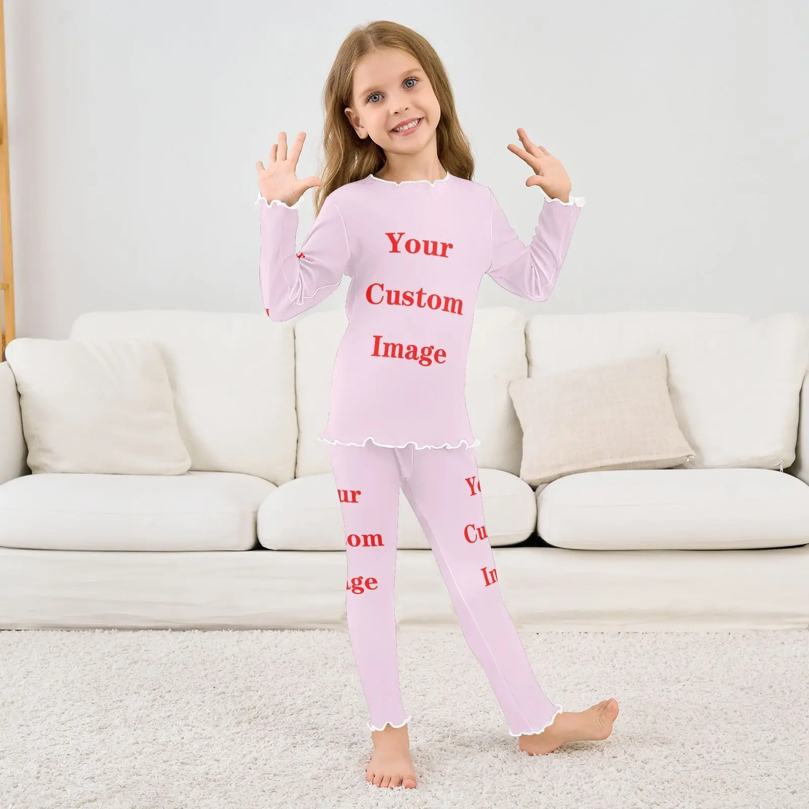 Primavera Otoño Invierno manga completa suave imagen personalizada conjuntos de pijamas para niñas ropa de dormir cómoda para niños ropa de dormir ropa de dormir